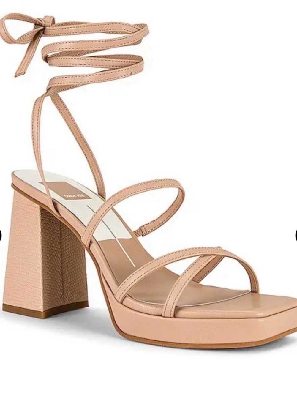 Dolce Vita Cognac Strappy Lace-Up Block Heels